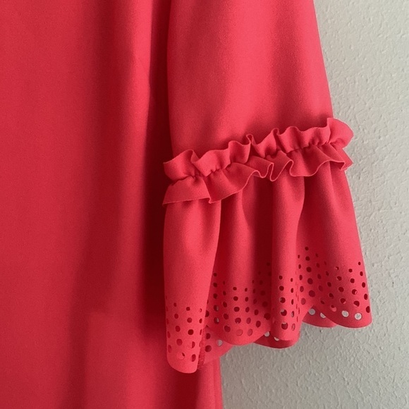 Jessica Howard Pink Orange Ruffle Sleeves Mini Dress size 14 - Picture 2 of 6